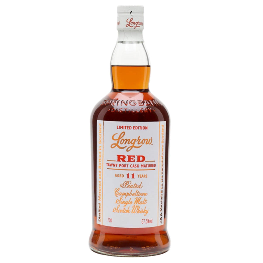 LONGROW Red 11 Year Old 2022 Release Tawny Port Cask Matured Peated Campbeltown Single Malt Scotch Whisky 70cl 57.5%