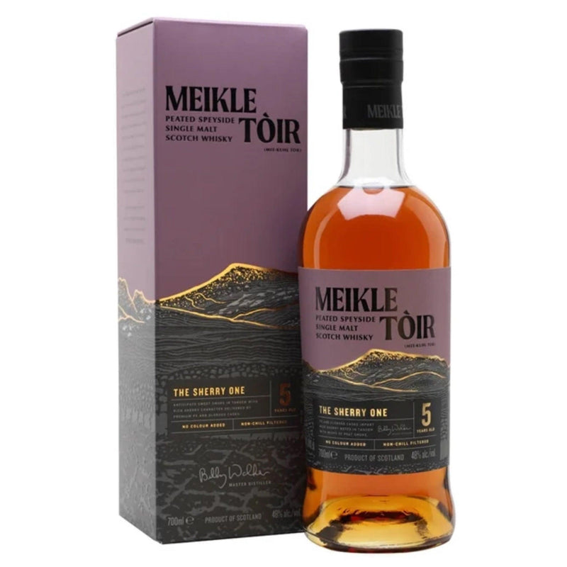 MEIKLE TOIR 5 Year Old The Sherry One Peated Speyside Single Malty Scotch Whisky 70cl 48%