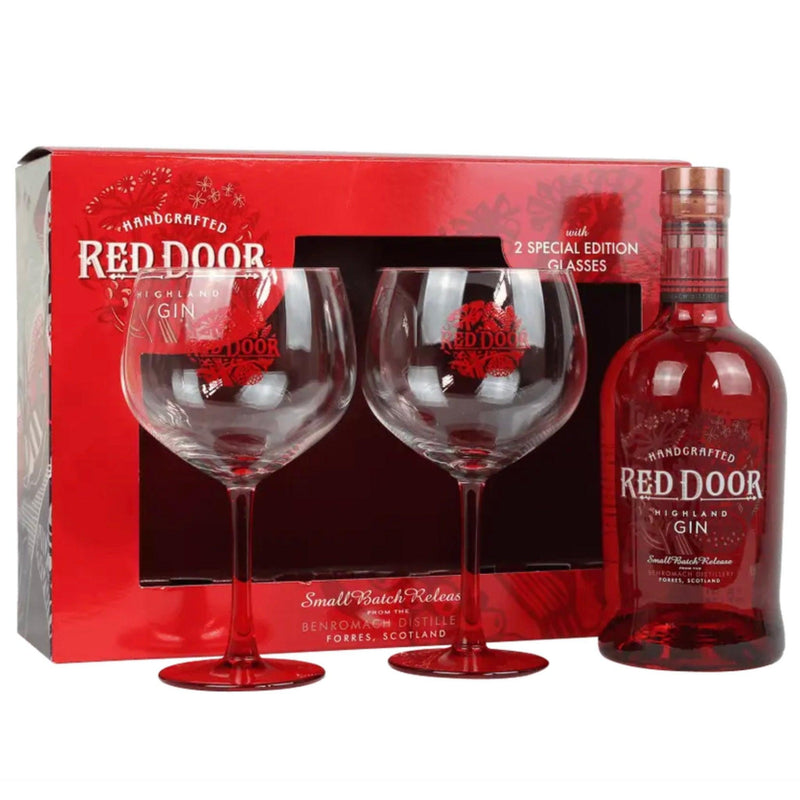RED DOOR Highland Gin 70cl 45% GIFT PACK W 2x GLASSES