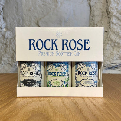 ROCK ROSE Premium Scottish Gin 3 x 5cl MINIATURE GIFT PACK