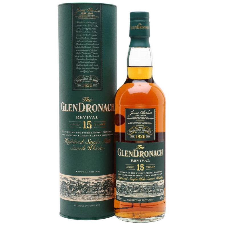 THE GLENDRONACH Revival 15 Year Old Highland Single Malt Scotch Whisky 70cl 46%