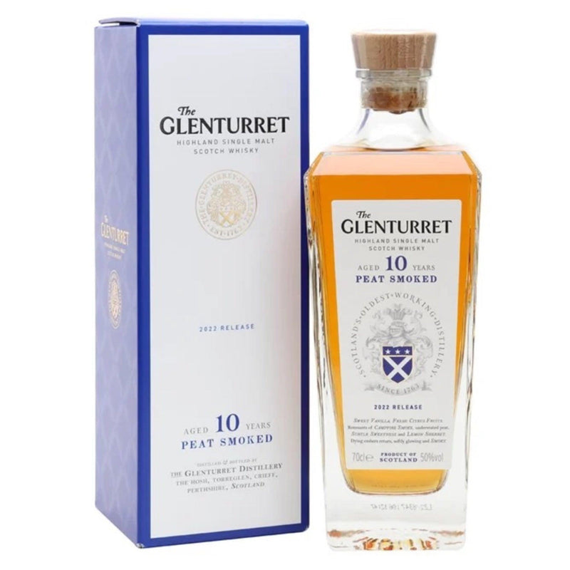 THE GLENTURRET 10 Year Old Peat Smoked 2022 Release Highland Single Malt Scotch Whisky 70cl 50%
