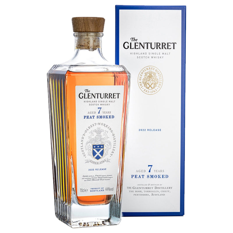 THE GLENTURRET 7 Year Old Peat Smoked 2022 Release Highland Single Malt Scotch Whisky 70cl 44%