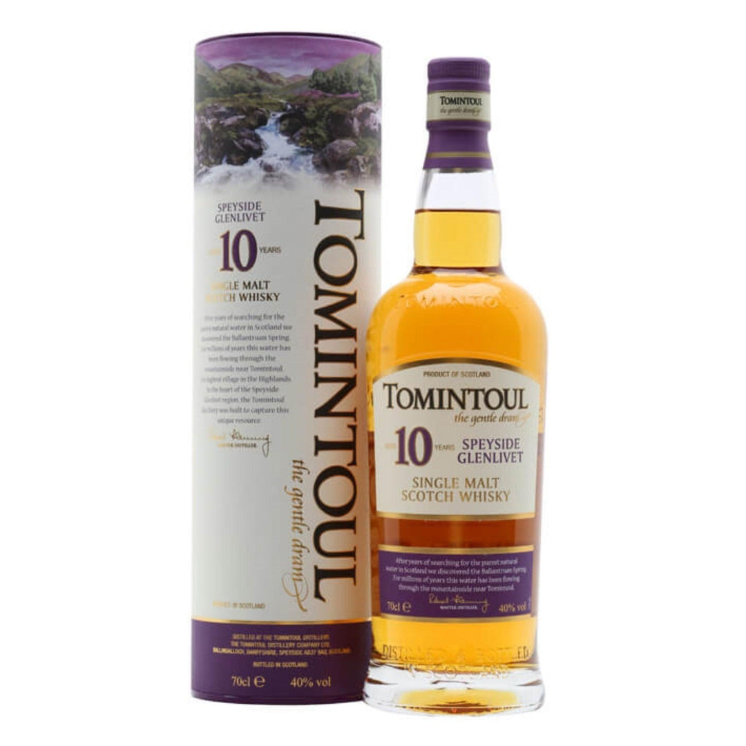 TOMINTOUL 10 Year Old Speyside Single Malt Scotch Whisky 70cl 40% - highlandwhiskyshop