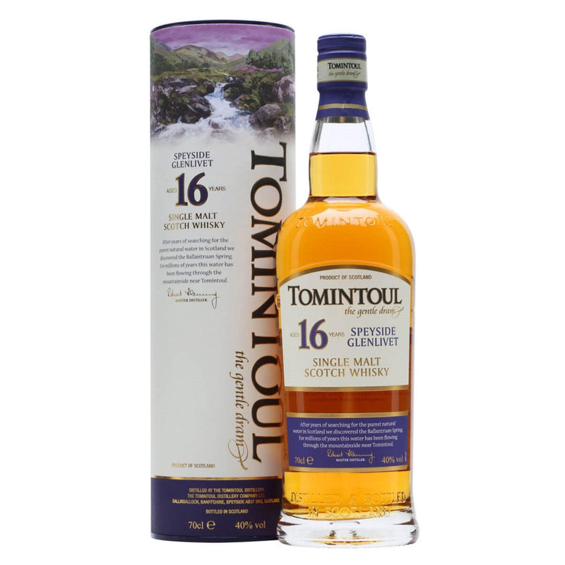 TOMINTOUL 16 Year Old Speyside Single Malt Scotch Whisky 70cl 40% Speyside Glenlivet