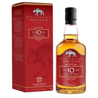 WOLFBURN 10 Year Old Highland Single Malt Scotch Whisky 70cl 46%