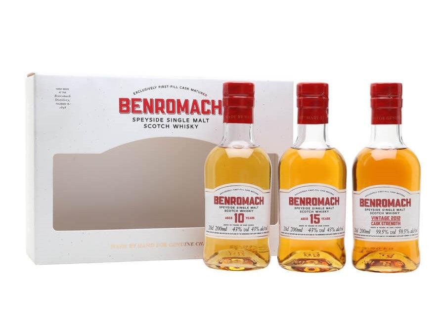 BENROMACH Speyside Single Malt Scotch Whisky 3 x 20cl GIFT PACK - highlandwhiskyshop