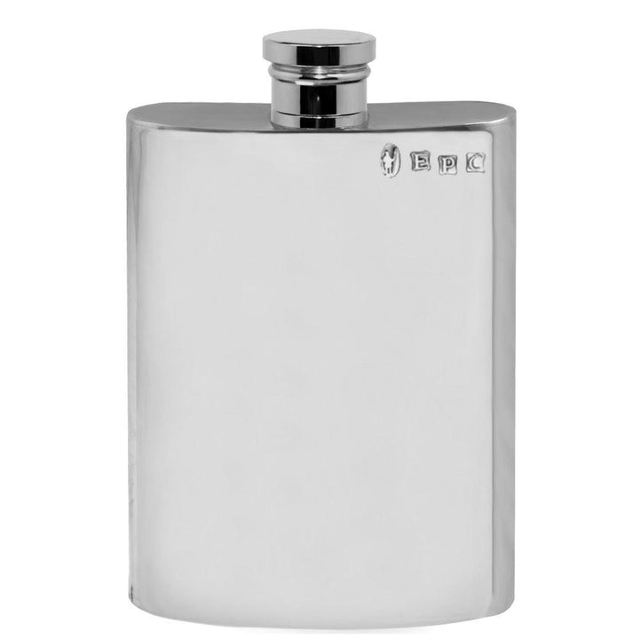 English Pewter 4oz Plain Flask Pewter - highlandwhiskyshop