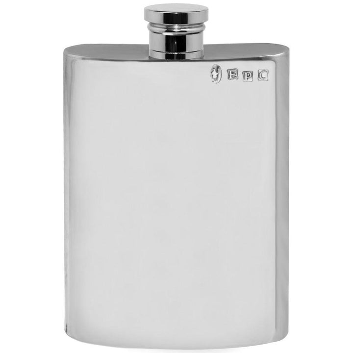 English Pewter 6oz Plain Flask Pewter - highlandwhiskyshop