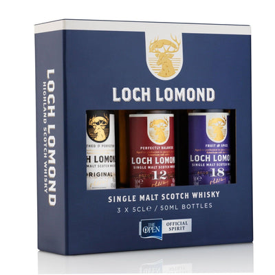LOCH LOMOND Highland Single Malt Scotch Whisky 3 x 5cl MINIATURE GIFT PACK