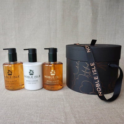 Noble Isle Whisky & Water Luxury Hand Wash - Hand Lotion - Bath & Shower Gel (Set of 3) - Dufftown Distilleries in Premium Gift Box