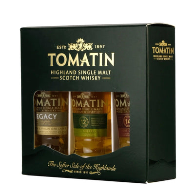 TOMATIN Highland Single Malt Scotch Whisky 3 x 5cl MINIATURE GIFT PACK
